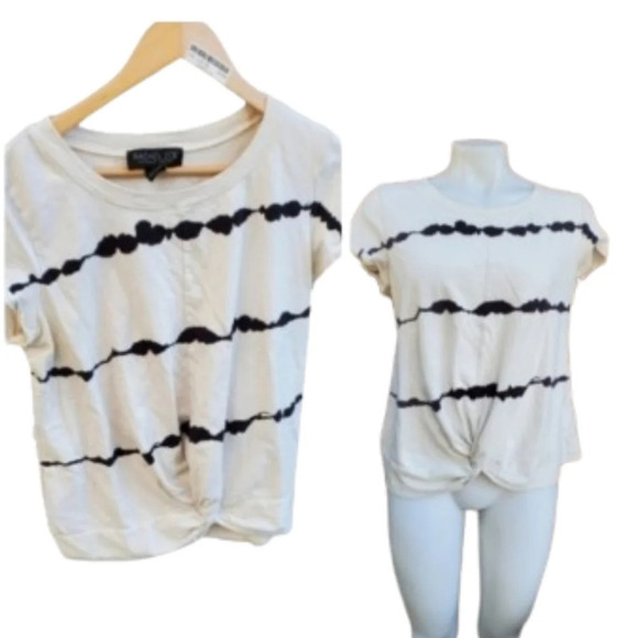 Rachel‎ Zoe knotted abstract tee L - Picture 1 of 8